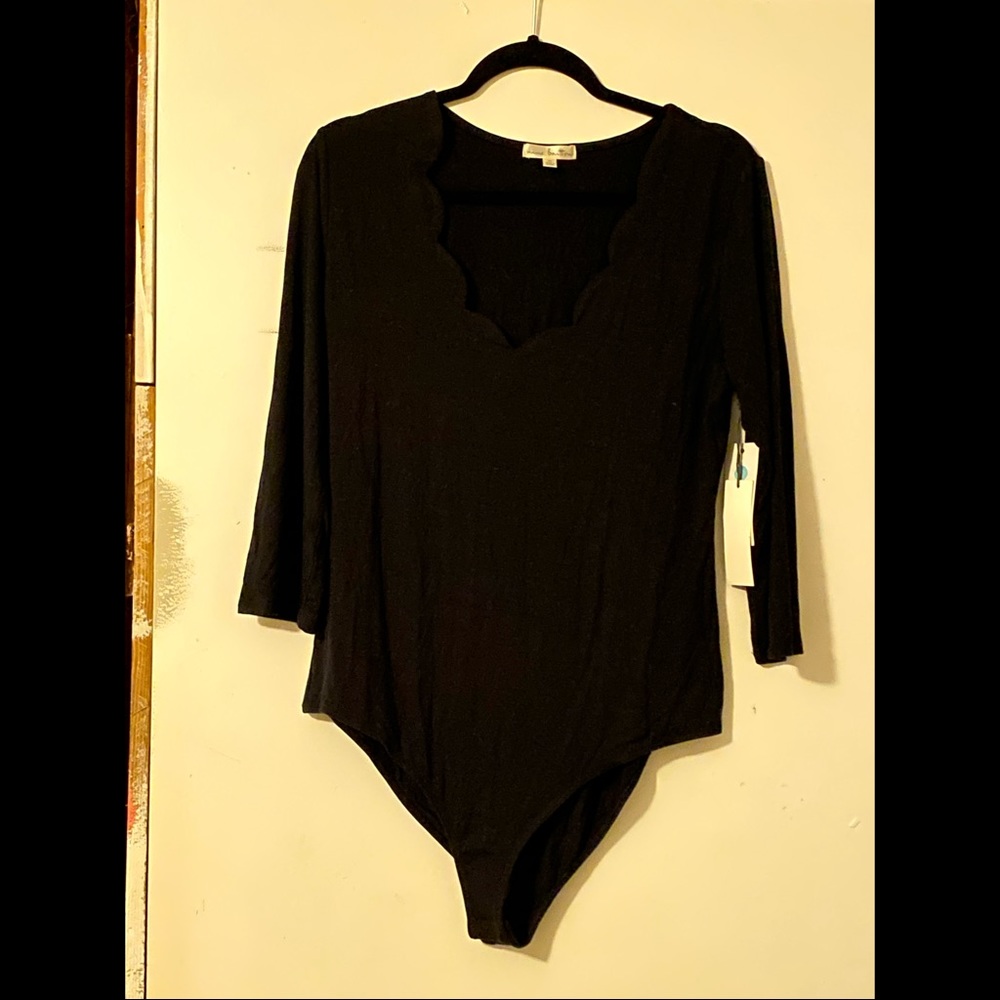 Scallop 3/4 Sleeve Bodysuit